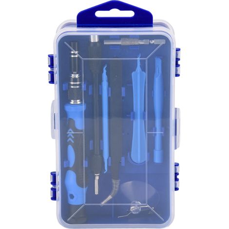 Kit de tournevis 115 en 1 avec embouts magnétiques de précision et multifonctionnels pour la réparation électronique (bleu) (1/5)