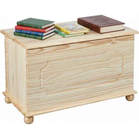 Dmora Banc conteneur, en pin massif coloris naturel, 89x47x53 cm