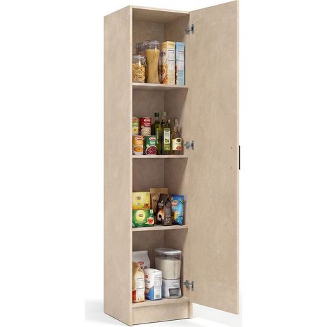 Armario de 1 puerta 37x180 cm Multi Useful Microcemento Beige (ancho) x 180cm (alto) (1/5)