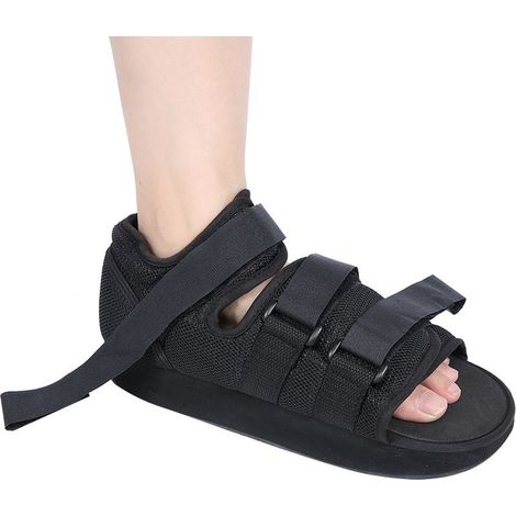 Chaussure de marche post-op pour protection du pied - Bottine de soutien pour fracture (Noire, Taille S) (1/5)