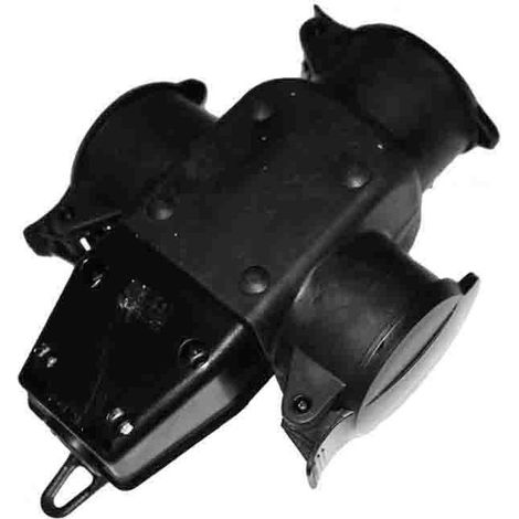 Tripla presa in gomma T – TL 16A con coperchio IP44 – EDM (1/3)