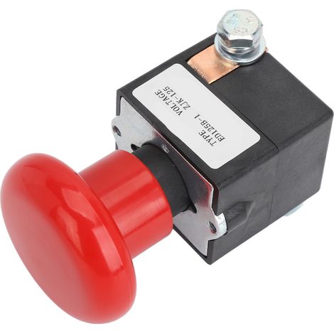Interrupteur à bouton-poussoir d'arrêt d'urgence 80 V CC, remplacement fiable pour chariot élévateur électrique Albright (125 A). (1/5)