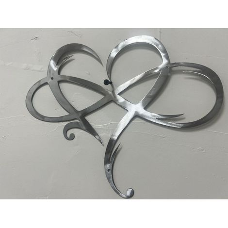 Decoration Murale En Fer Forgé - Cœur Infini - 25 x 30 cm - Pour Intérieur - 1 Pièce (1/2)