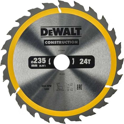 Hoja de sierra circular DEWALT CONSTRUCTION Ø235x30 mm 24 dientes de carburo 5500 r/min