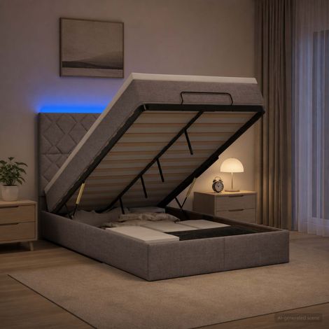 vidaXL Cama tipo otomana con colchón y LED Topo 120 x 200 cm Tela (1/5)