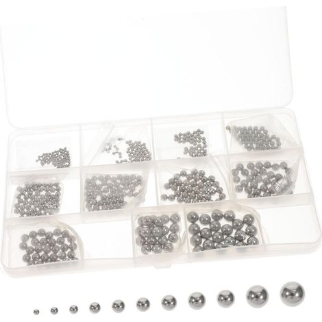 Billes en Acier Inoxydable Argentées de Précision 1 Set Surface Lisse, Haute Précision, Assortiment 2mm à 8mm, Boîte de Rangement Incluse (1/5)