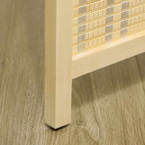 Paravent décoratif 4 panneaux 180 cm en bambou naturel, cloison pliante style bohème pour salon et intérieur. (1/5)