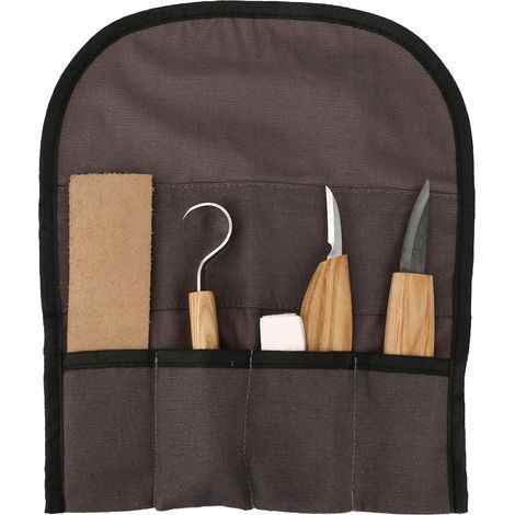 Ensemble de 5 outils de sculpture sur bois en acier au manganèse pour débutants (1/5)
