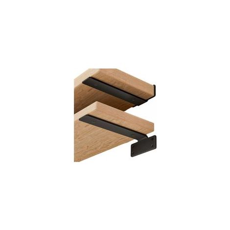 Lot de 2 supports d'étagère 15cm Capacité de charge 75kg, supports muraux robustes en métal noir pour étagères (1/5)