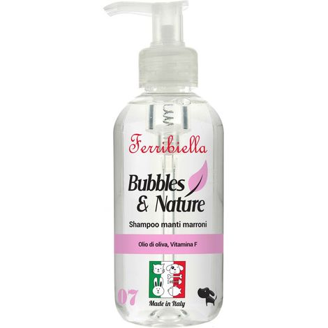 Shampoo con olio di oliva e vitamina F per cani con manto marrone 250 ml