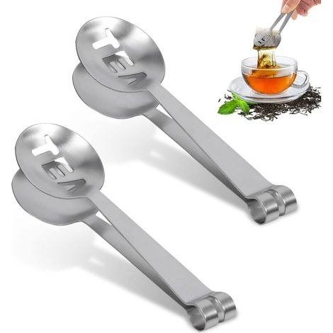 Set di due pinze per il ghiaccio multifunzionali e porta bustine di tè per dolci e accessori per matrimoni, buffet e ricevimenti - Crezuo