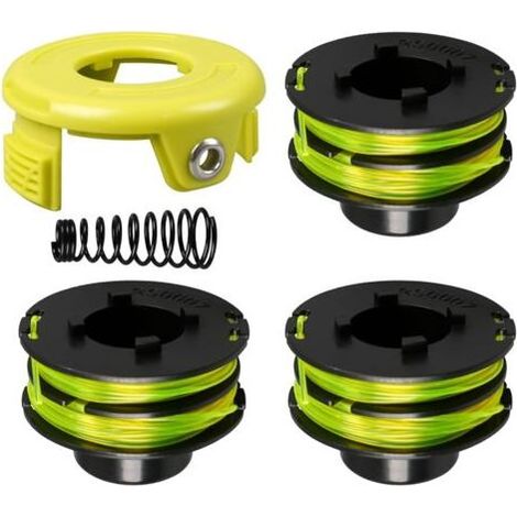 Bobine de fil de rechange pour débroussailleuse Ryobi RAC118 RLT3525S, 1,2 mm x 8,4 m avec couvercle et ressort (3+1+1) (1/5)