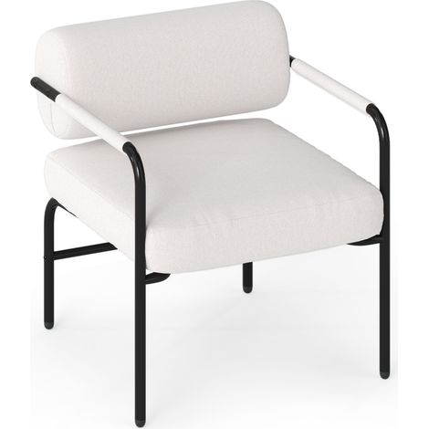COSTWAY Modern Leisure Chair Velvet Upholstered Accent Chair-White (1/5)