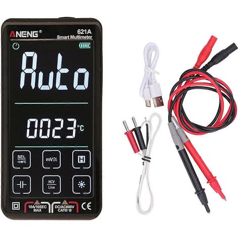Multimètre numérique avec écran tactile intelligent, rechargeable, grand affichage, haute précision et fonction de déclenchement automatique (1/4)