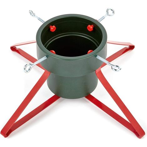 Premier Heavy Duty Metal Real Christmas Tree Stand - Red or Green - 57cm