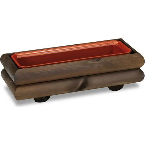 Fioriera in legno per esterno Fairy colore castagno 57x25x16 cm (1/2)