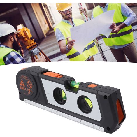 Niveau à bulle miniature multifonctionnel 4 en 1 de haute précision avec ruban de mesure et capteur infrarouge [livré sans pile] (1/5)