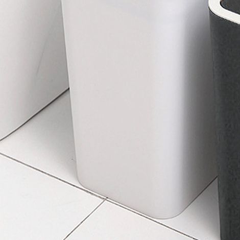 Poubelle domestique Rugo, grande capacité, étanche, en plastique avec couvercle, à bouton-poussoir, blanche. (1/5)