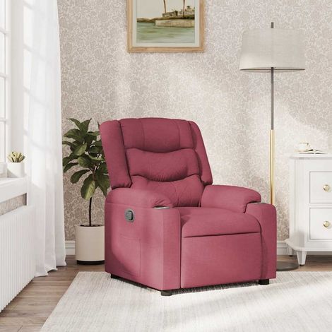 Sillón reclinable de tela rojo tinto vidaXL (1/5)