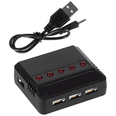 3,7V 500mAh LiPo-Akku und 5-in-1-USB-Ladegerät für den ferngesteuerten Hubschrauber Wltoys WL Tech. (1/5)