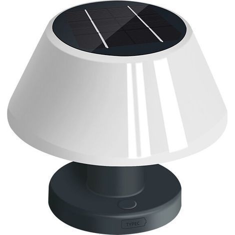 Lampe de table extérieure dimmable solaire, lampe de table intérieure à batterie LED rechargeable USB et solaire, lampe solaire étanche ip54, lampe de table sans fil pour restaurant balcon (1/4)