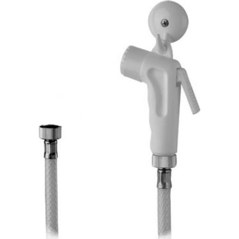 Set doccetta bidet eco con doccia a pulsante bianca, flessibile e gancio (1/3)