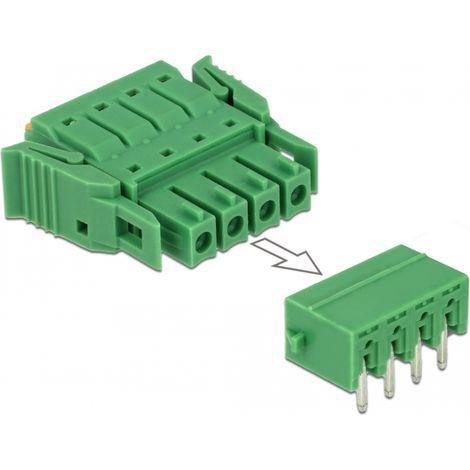 Delock Bloque de terminales fijado para PCB 4 pin 3,81 mm paso horizontal