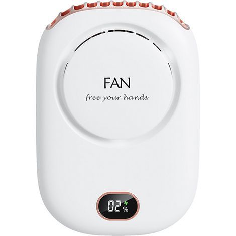 Ventilateur de cou portable, mini ventilateur suspendu avec cordon et support réglables, rechargeable par USB, mains libres, et extérieure. (1/5)