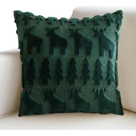 Housse D'oreiller de Coussin de Noël, 45 × 45cm Taies D’oreiller en Peluche, Soft Velvet Sofa Housse de Coussin, Automne Chaise Canapé Housse de Coussin, Noël Décoration pour Canapé Chambre Salon (L) (1/5)