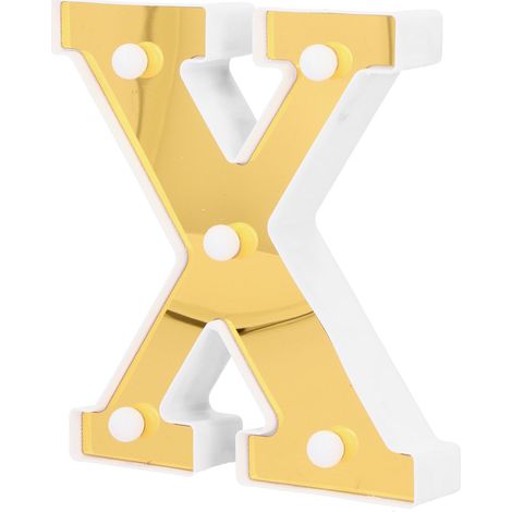 Lampe Lettre X Design Unique, Enseigne Lumineuse Alphabet Anglais pour Déco Maison Bar Café, Blanc Chaud, 1 Pièce (1/5)