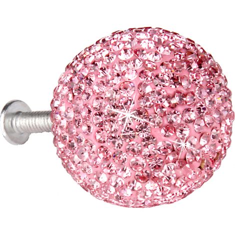 Poignées de tiroir en forme de boule de cristal scintillante, ornées de strass et de diamants, pour armoire, tiroir ou penderie. (1/5)