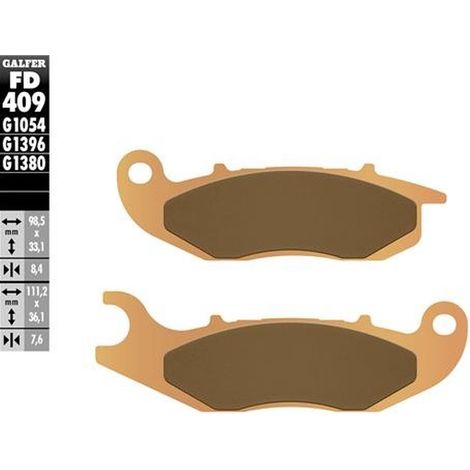 Pastillas de freno de metal sinterizado Galfer KH465 para scooters