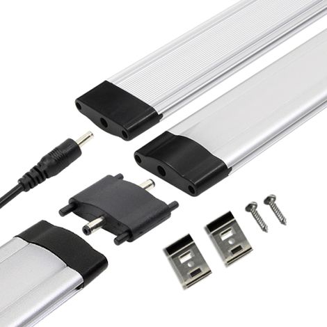 Réglette LED aluminium 30 cm – 39 LED SMD 2700K – 260 Lumens – Éclairage indirect pour cuisine et salle de bain – Ohm-Easy