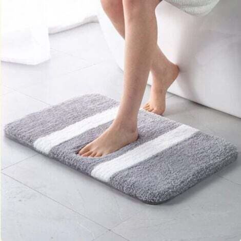 Bathroom mat 40cm x 60cm, non-slip, machine washable, super absorbent bathroom mat