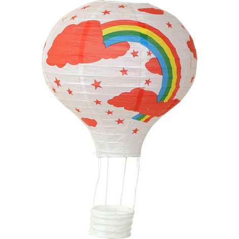 Lanterne en papier montgolfière, décoration de Noël, lanterne en papier pliable à suspendre dans le couloir de la maternelle, montgolfière colorée (1/5)
