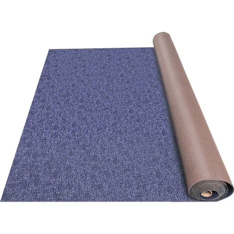 Tapis Extérieur Intérieur 9 m, Tapis de Sol en Fibre de Polyester, Tapis de Passage Antidérapante, Tapis de Couloir Résistant aux Taches et la Moisissure, Tapis Extérieur Terrasse Bleu Foncé (1/5)