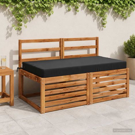 vidaXL Almohada para el asiento SOEST 100% Poliéster Negro (1/5)
