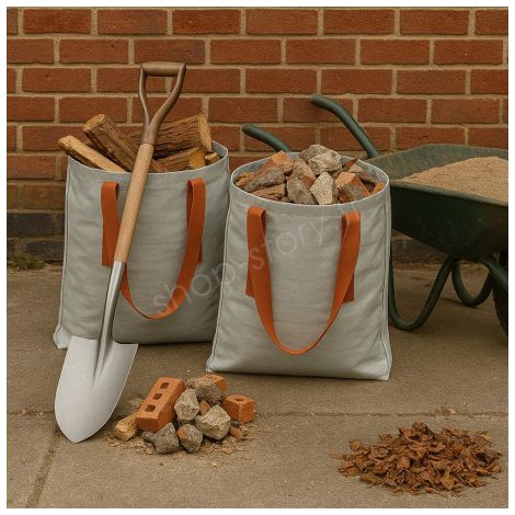 Pack de 2 Sacs à Gravats Résistants 50 Kg – Polypropylène Réutilisable pour Déchets de Chantier (1/5)