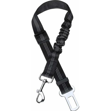 SHINING HOUSE Cinturón de seguridad para perros Cinturón de seguridad para perros con sistema de absorción de impactos y arnés con mosquetón ajustable resistente para perros y gatos, color negro (1/5)