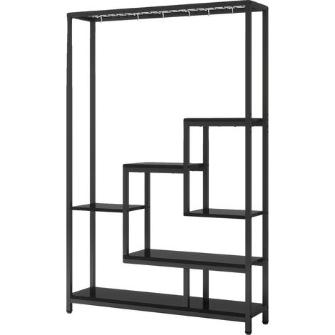 Soporte para plantas, 5 niveles, multiusos, negro, L (1/2)