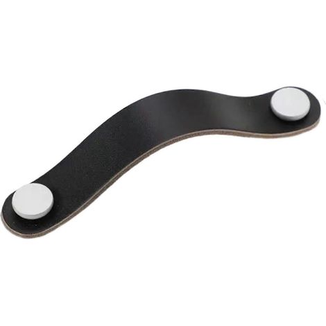 Poignées de porte en similicuir pour meubles de cuisine et tables de chevet-16.5cmx2.5cmx1.1cm-Black