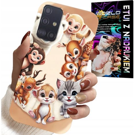 Custodia per Samsung Galaxy A71 - retro per bambini con animali della foresta (1/5)