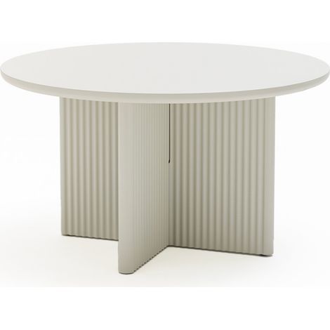 Drawer – Table basse ronde en MDF certifié FSC ø80cm – Hauteur 45cm – Design contemporain – Pied central pour stabilité (1/5)