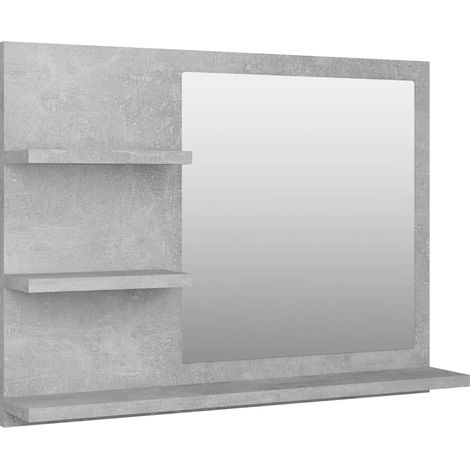 Specchio da bagno 60 x 10,5 x 45 cm truciolato grigio 020006944