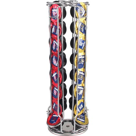 Neo Chrome Tower 32pcs Revolving Rotating Coffee Capsule Holder Stand Rack For Lavazza Mio Pods (1/5)