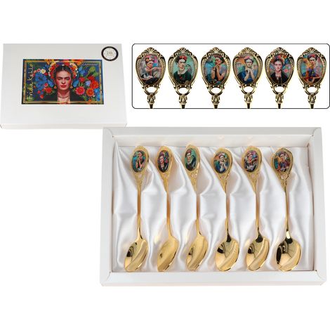 Carmani, vergoldete Teelöffel – Frida Kahlo (6-teiliges Set) (1/5)