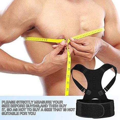 Ceinture de soutien lombaire et correcteur de posture réglable pour hommes et femmes (Noir L) (1/5)