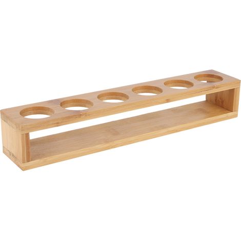 Wandmontiertes Weinregal aus Holz für 6 Flaschen, elegante Aufbewahrung für Gläser und Flaschen, Präsentationsständer.