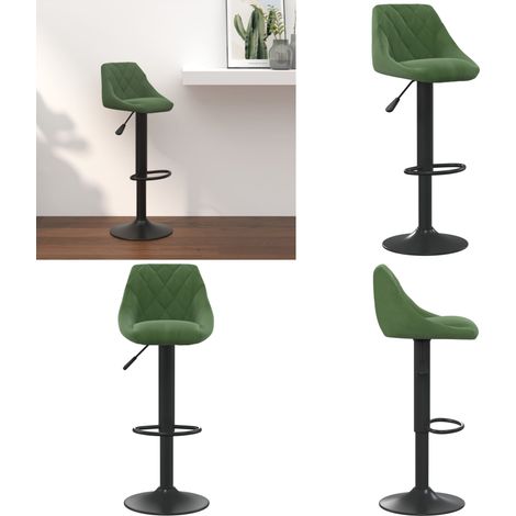 vidaXL Tabouret de bar Vert foncé Velours (1/5)
