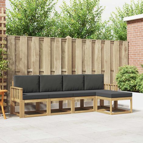 vidaXL Outdoor-Sofagarnitur mit Kissen 5 pcs Weiß und Anthrazit (1/5)